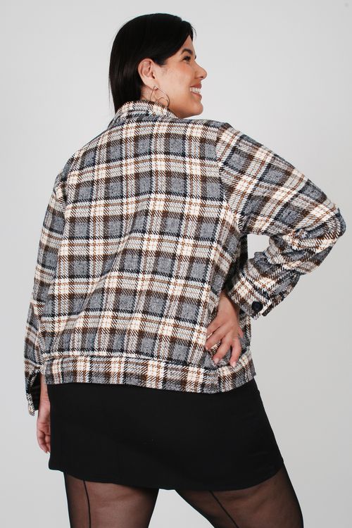 Jaqueta Feminina Xadrez Preta
