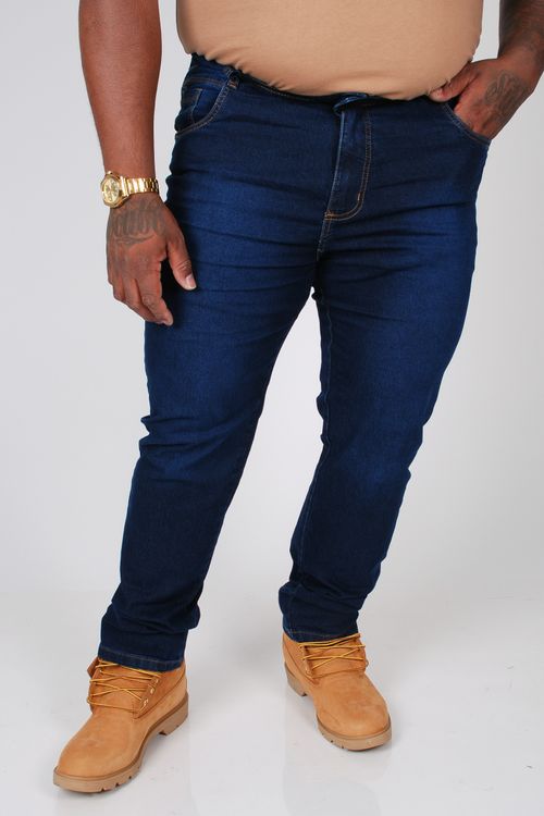 Calça jeans reta plus size jeans blue