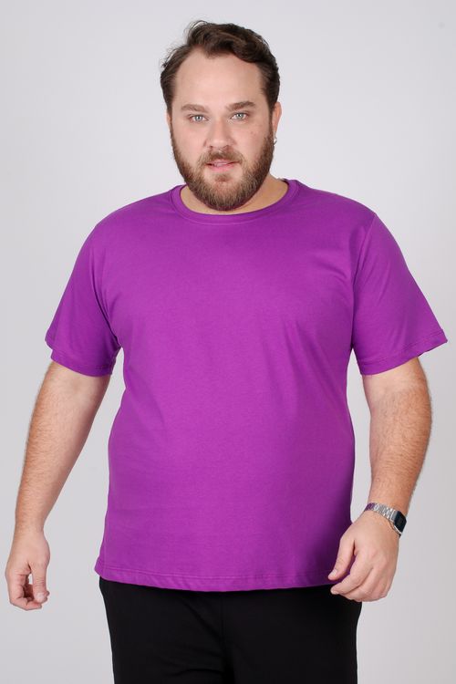 Camiseta básica masculina plus size roxa