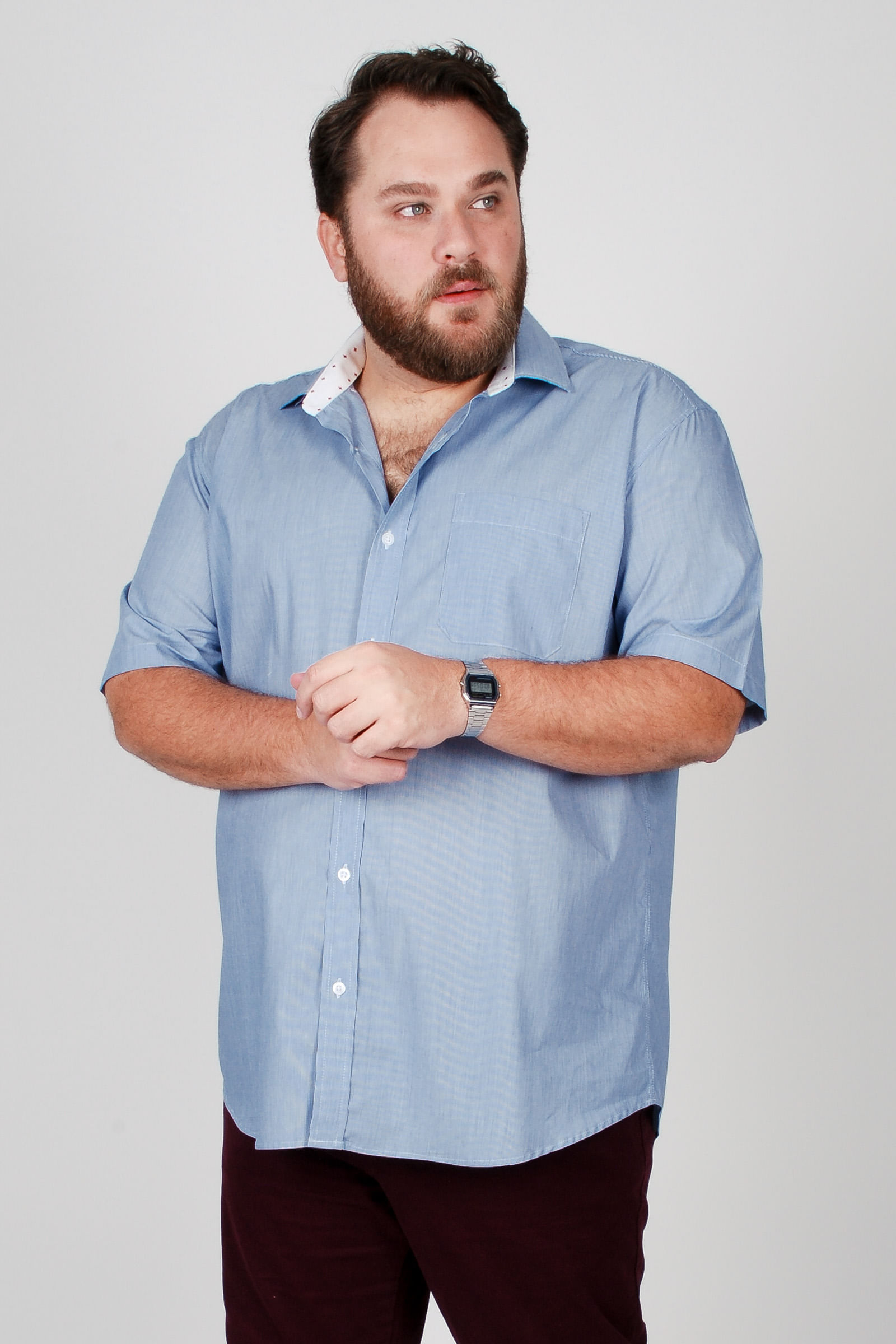 Camisa-tricoline-listrada-plus-size
