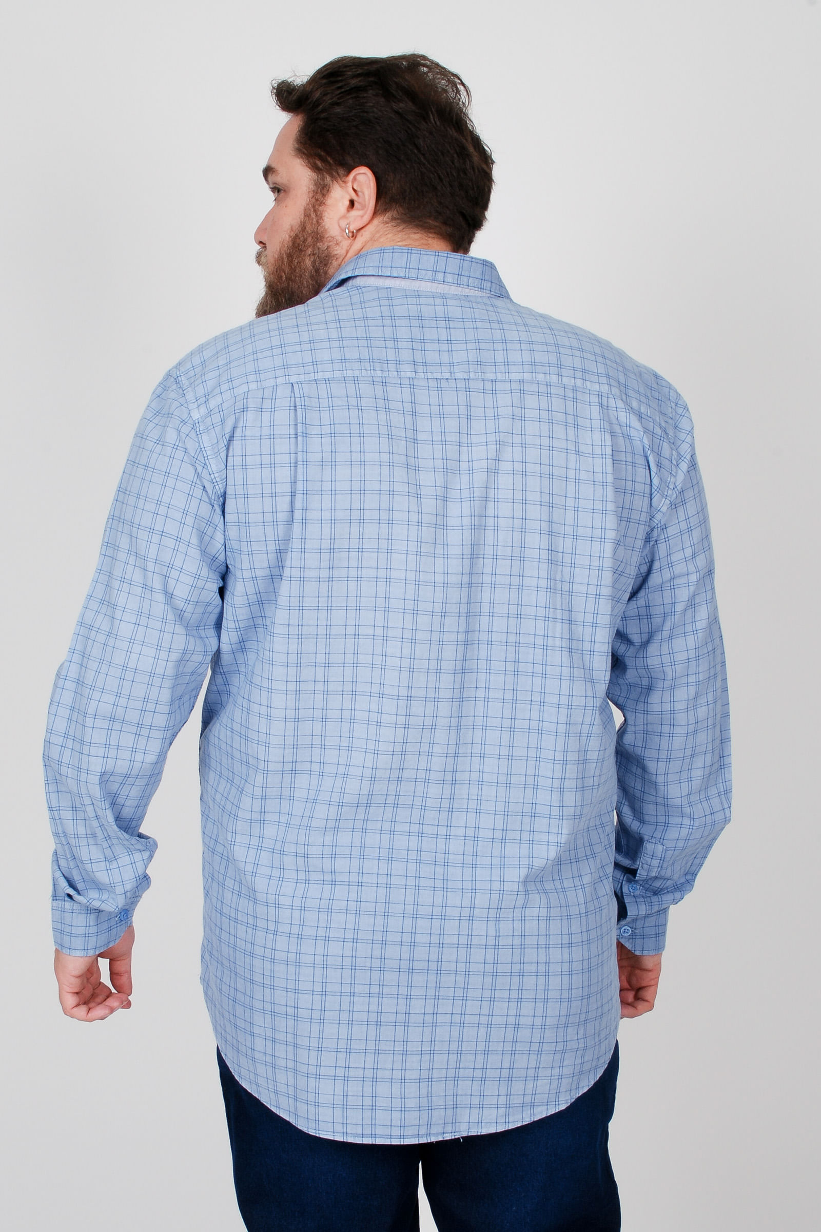 Camisa-manga-longa-tricoline-xadrez-plus-size