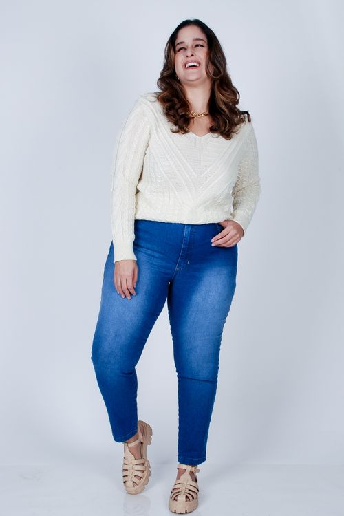 Calça skinny blue jeans plus size jeans blue