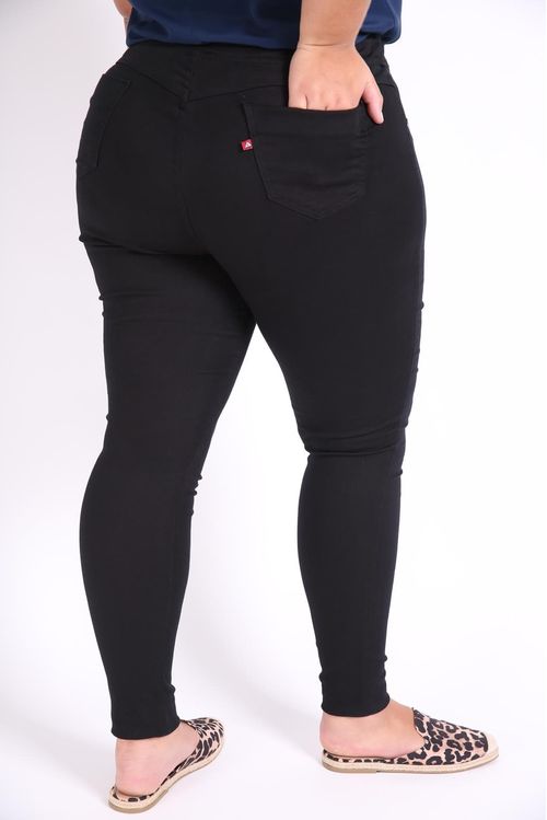 Calça legging color básica plus size preto