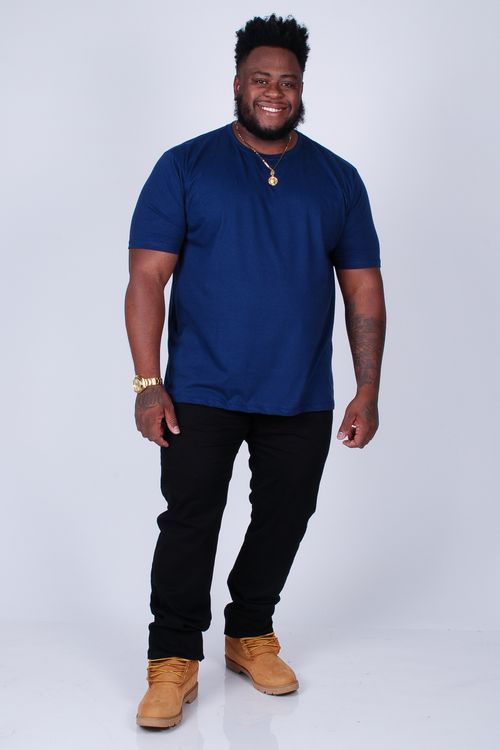 Camiseta básica masculina plus size azul marinho