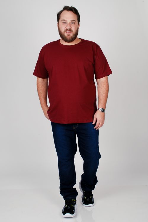 Camiseta básica masculina plus size vinho