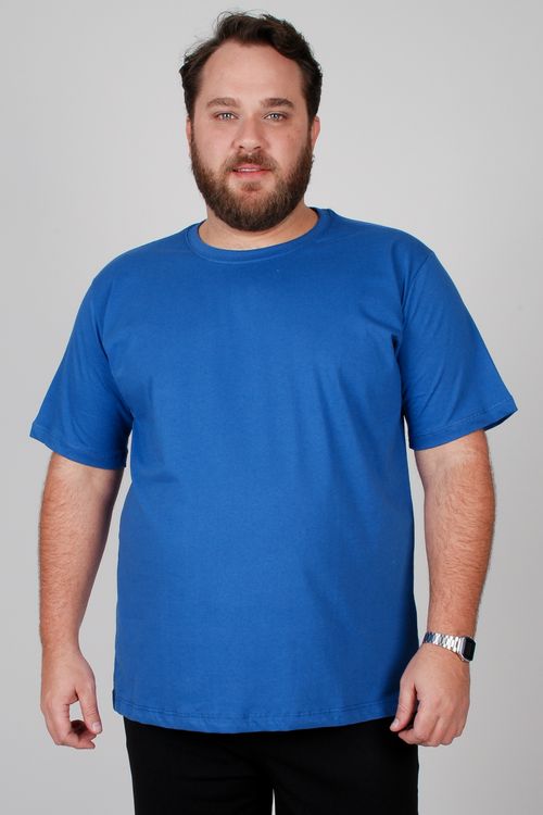 Camiseta básica masculina plus size azul claro