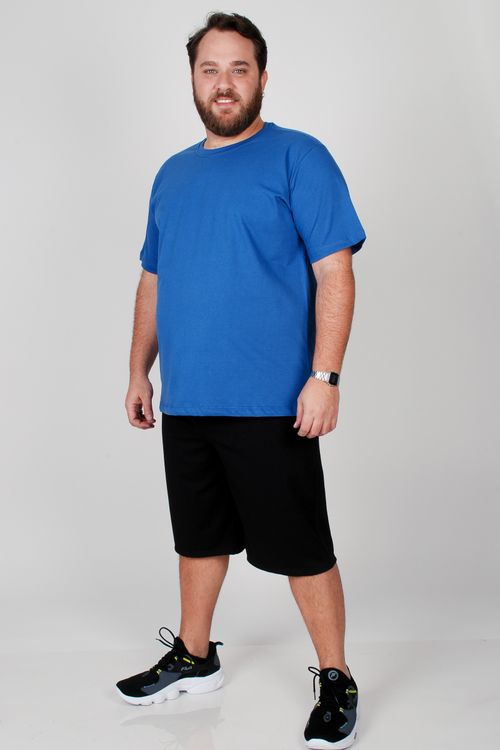 Camiseta básica masculina plus size azul claro