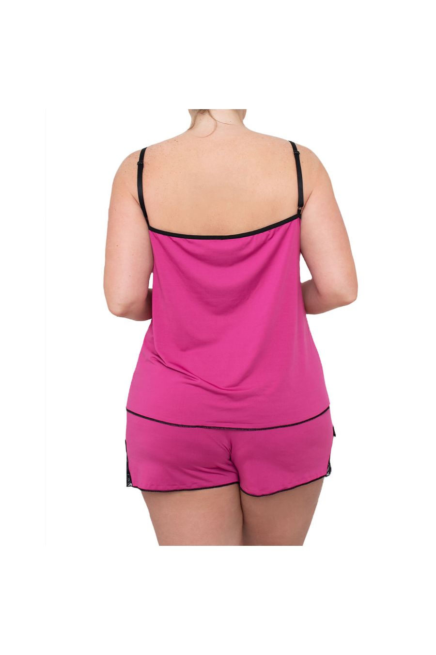 Baby Doll Plus Size Microfibra Renda