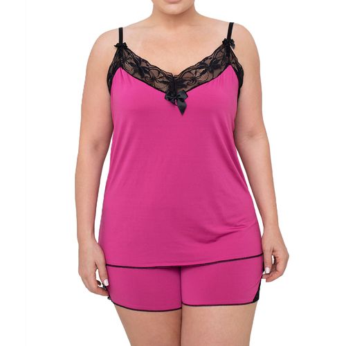 Baby Doll Plus Size Microfibra Renda