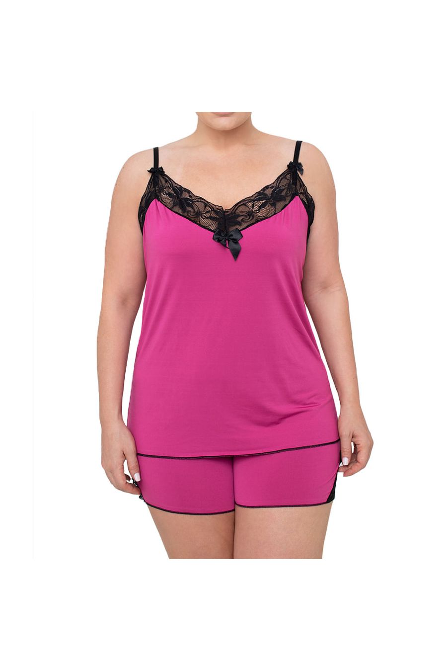 Baby Doll Plus Size Microfibra Renda