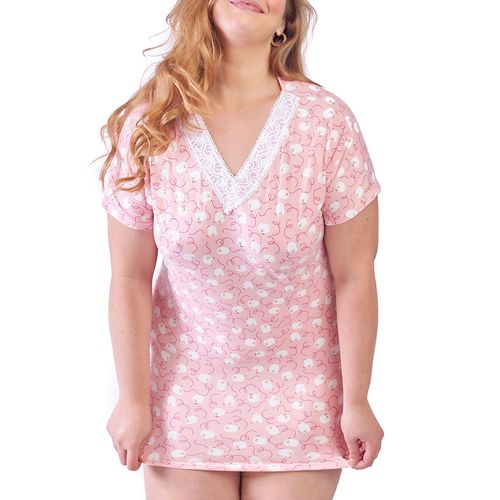 Camisola Plus Size Suede Estampado