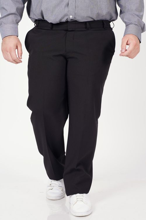 Calça social oxford plus size preto