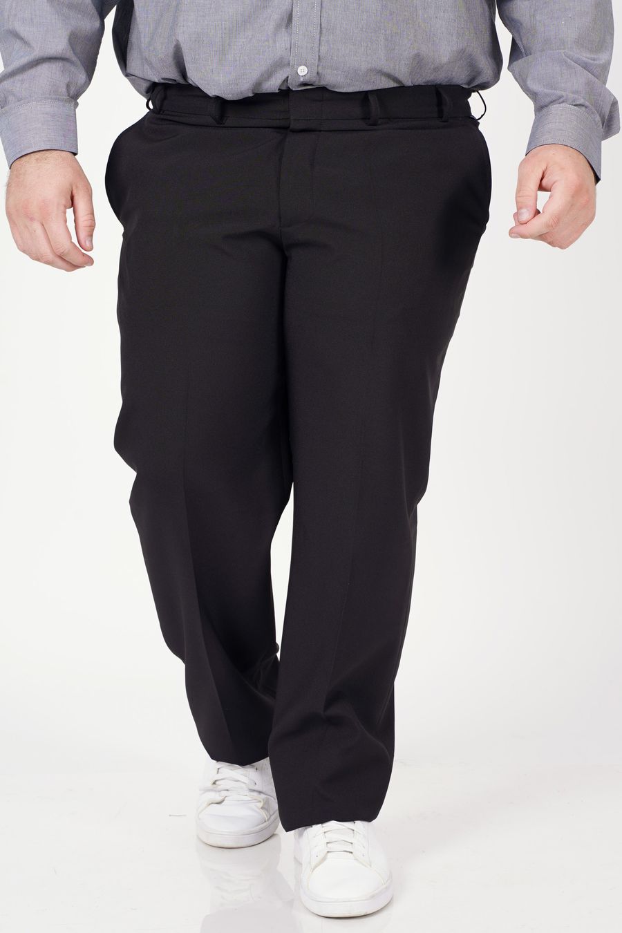 Calça social oxford plus size preto