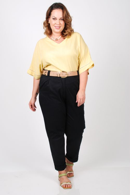 Calça de sarja plus size preto