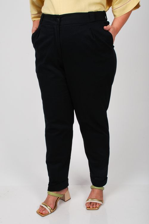 Calça de sarja plus size preto