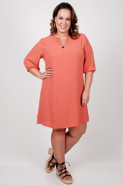 Vestido com Manga Laranja Tecido Sustentável