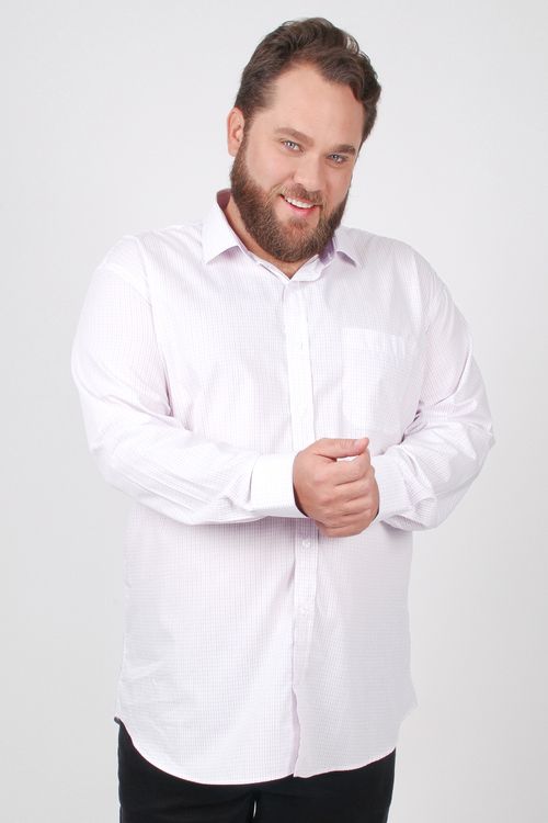 Camisa tricoline de algodão plus size lilas