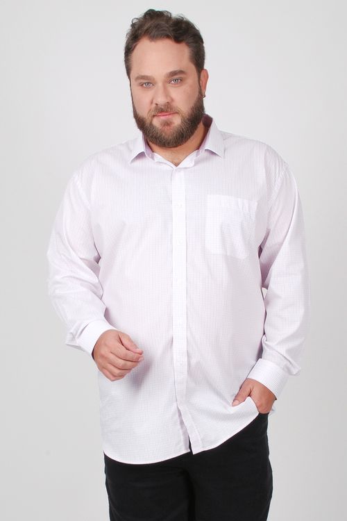 Camisa tricoline de algodão plus size lilas