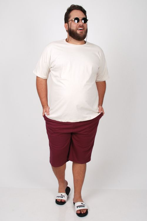 Camiseta básica masculina plus size bege