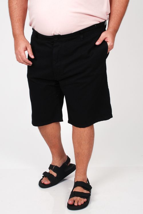 Bermuda masculina color básica esporte fino plus size preto