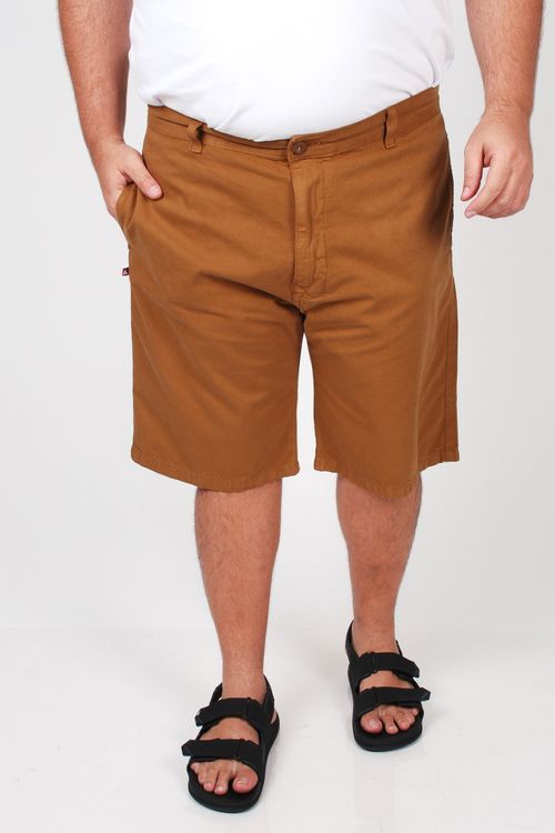 Bermuda masculina color básica esporte fino plus size caramelo