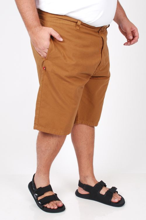Bermuda masculina color básica esporte fino plus size caramelo