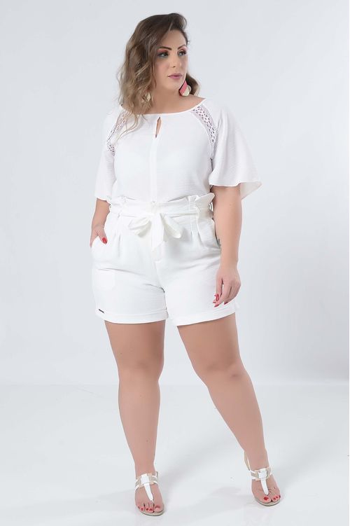 Shorts Clochard Branco Plus Size