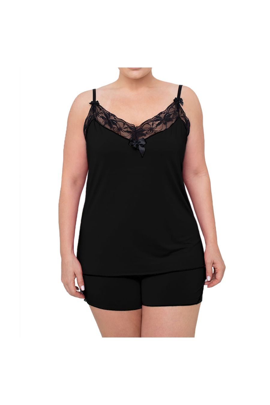 Baby Doll Plus Size Microfibra Renda