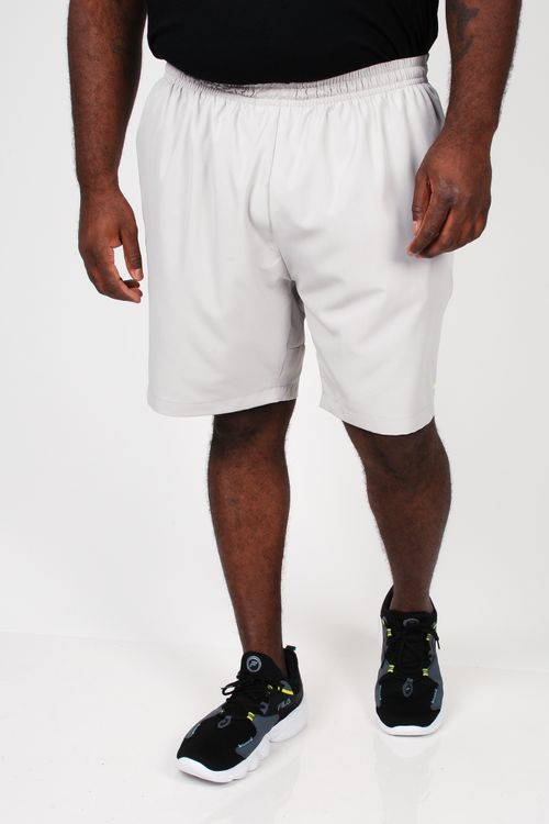Bermuda com recorte neon lateral plus size cinza
