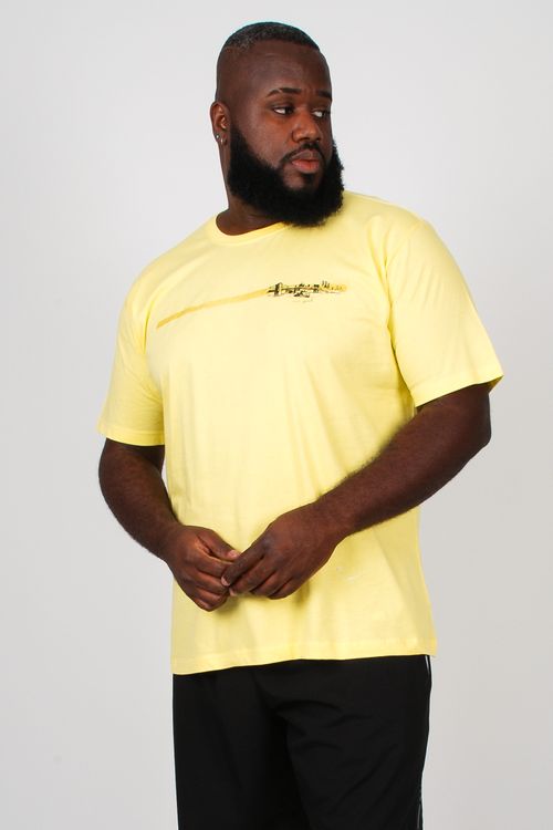 Camiseta com estampa 'new york' plus size amarelo