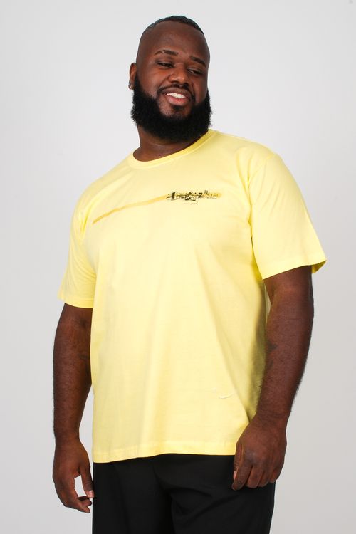 Camiseta com estampa 'new york' plus size amarelo