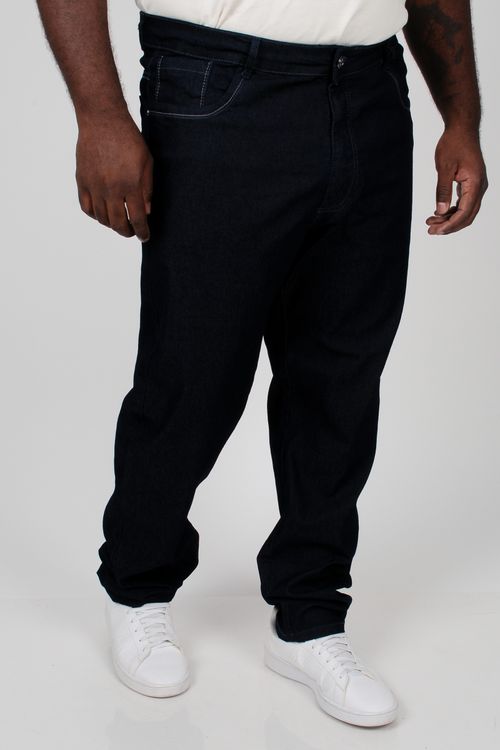 Calça reta jeans masculina plus size jeans blue