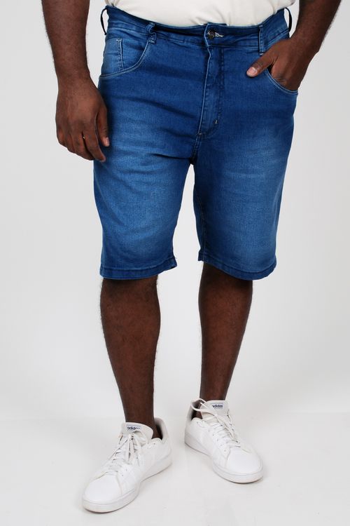Bermuda jeans masculina plus size jeans blue