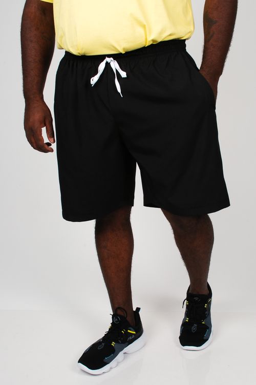 Shorts com detalhe na lateral plus size preto