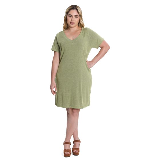 Vestido Plus Size Ribana Secret Glam Verde
