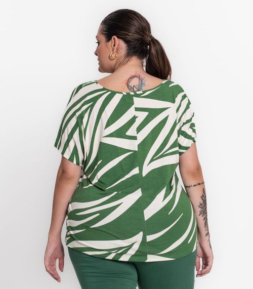 Blusa Feminina Plus Size Linhas Secret Glam Verde