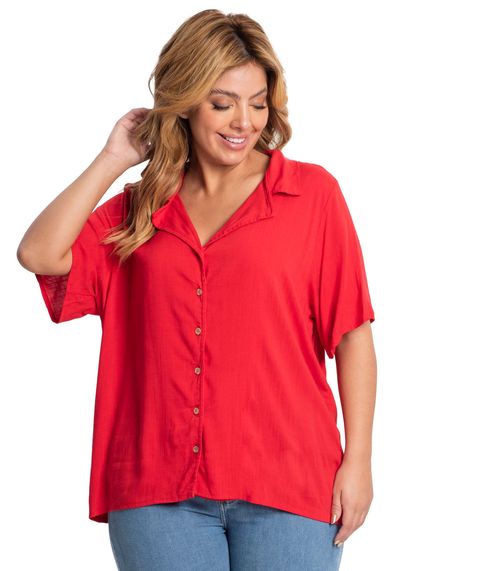 Camisa Feminina Plus Size Secret Glam Vermelho