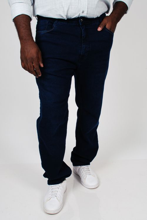 Calça reta jeans masculina plus size jeans blue