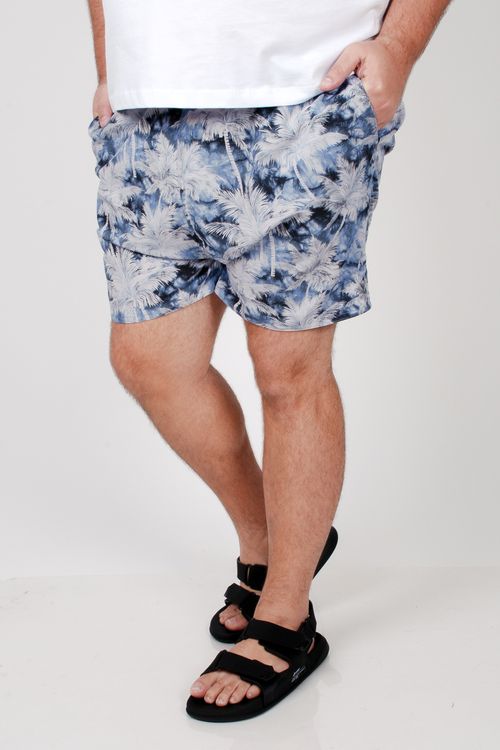 Shorts estampado com elastano plus size preto