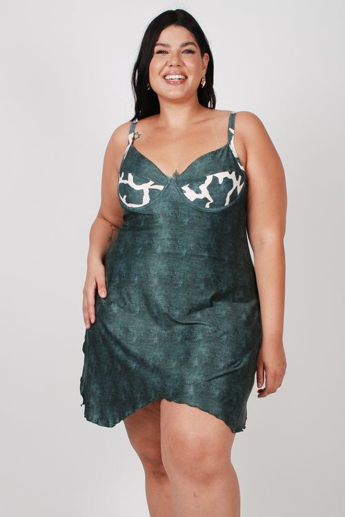 Maio com saida de praia plus size verde