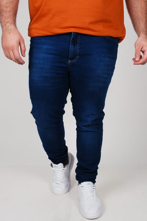 Calça skinny jeans masculina plus size jeans blue
