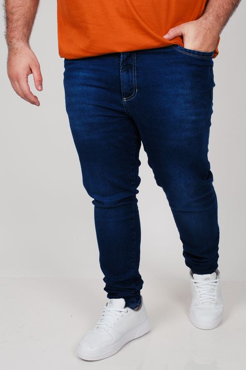 Calça skinny jeans masculina plus size jeans blue