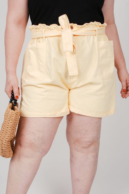 Short  clochard plus size amarelo