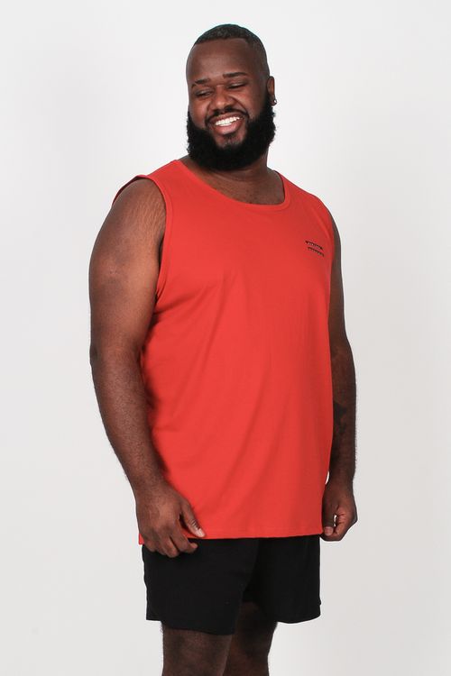 Regata estampa lateral plus size vermelho