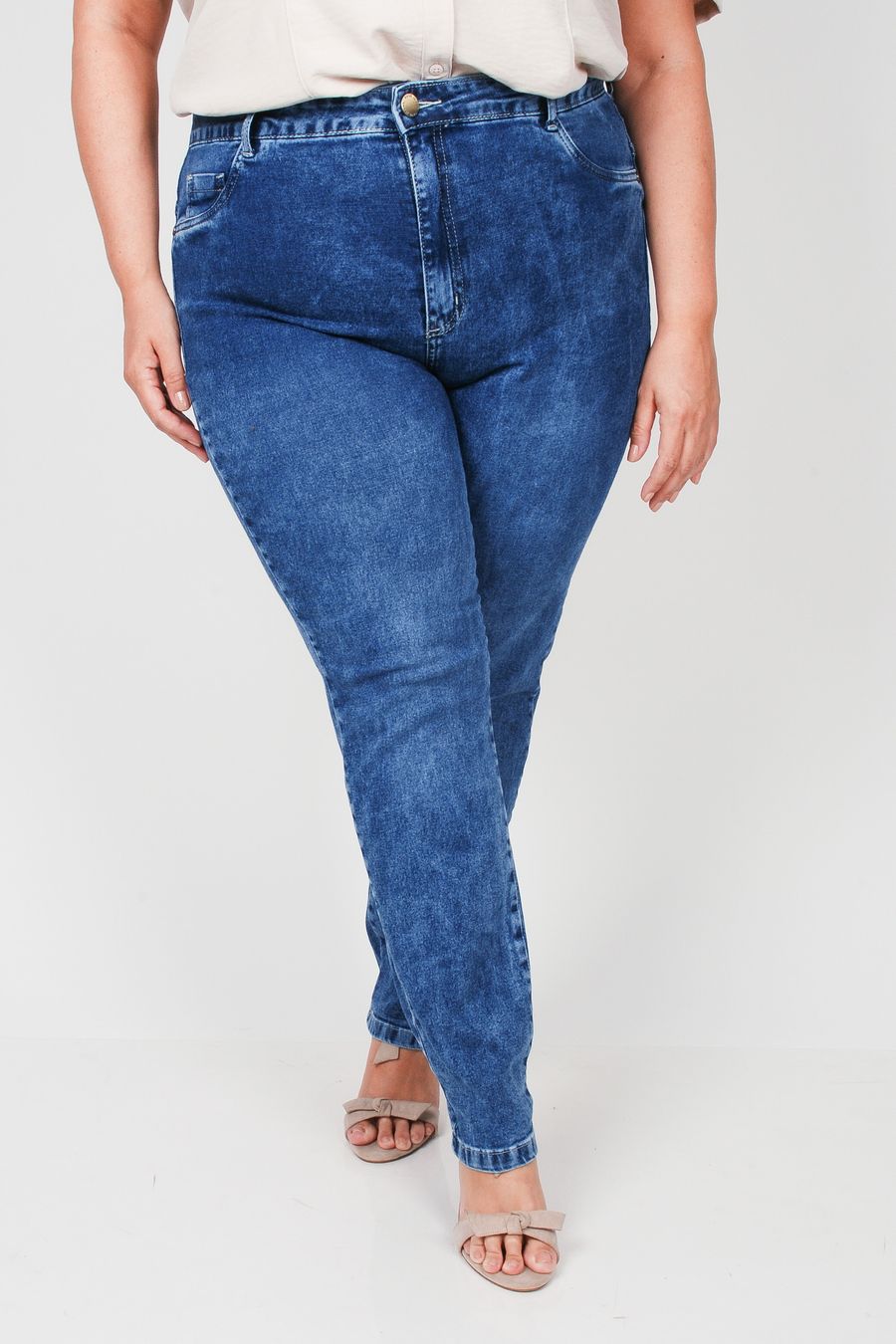Calça jeans skinny plus size jeans blue