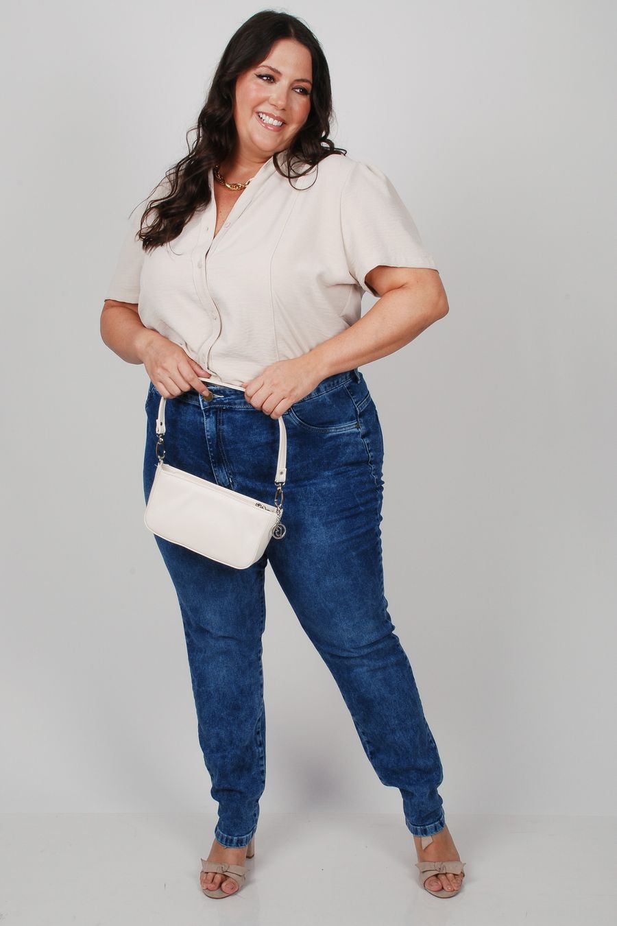 Calça jeans skinny plus size jeans blue
