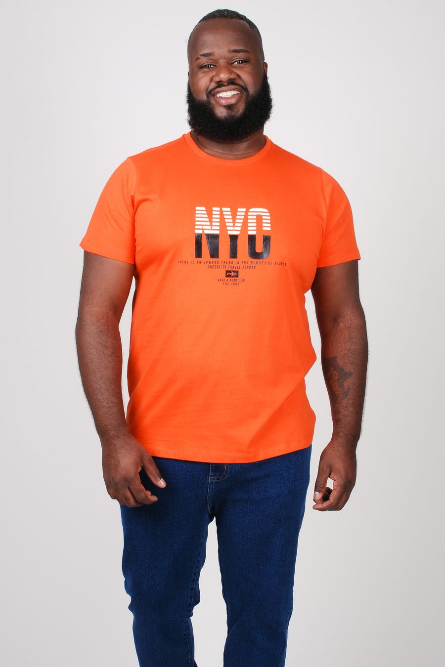 Camiseta com estampa plus size laranja