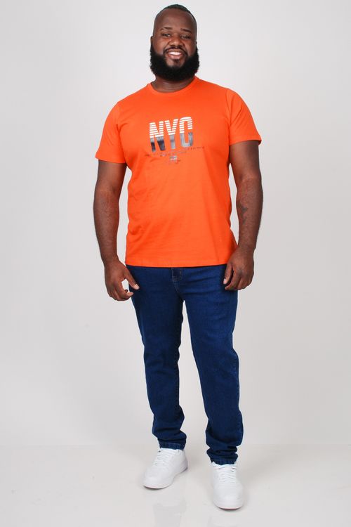 Camiseta com estampa plus size laranja