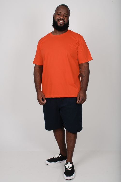 Camiseta básica masculina plus size laranja intenso