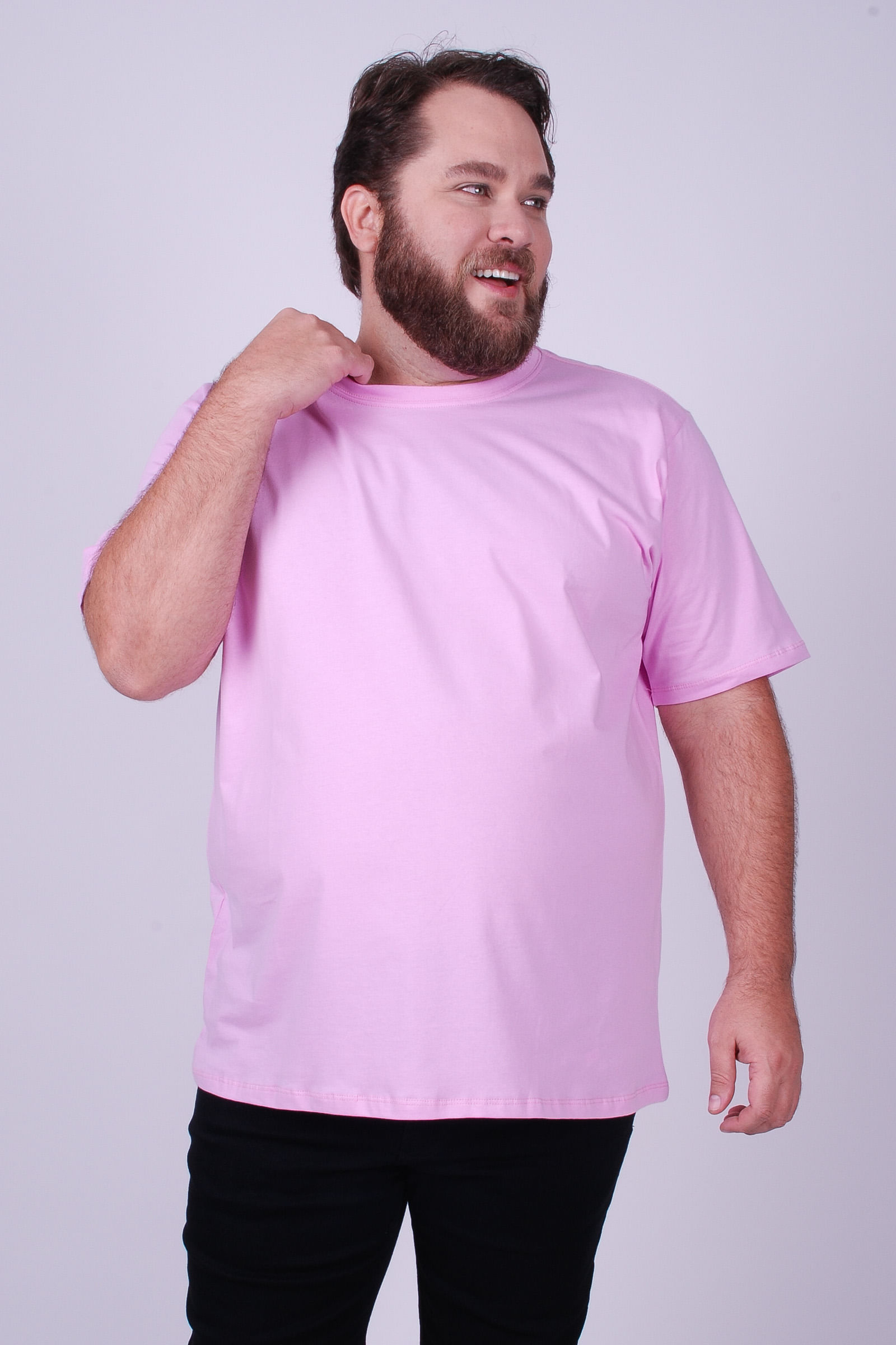Camiseta-basica-masculina-plus-size--rosa-amaranto-